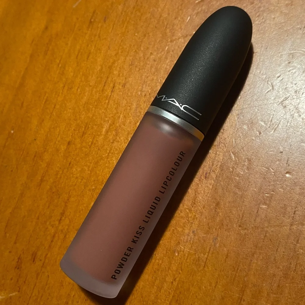 MAC Powder Kiss Liquid Lipcolour Over the Taupe